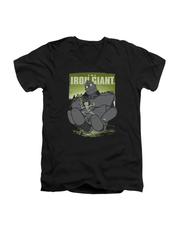 Iron Giant Helping Hand V Neck Premium Cotton Tee