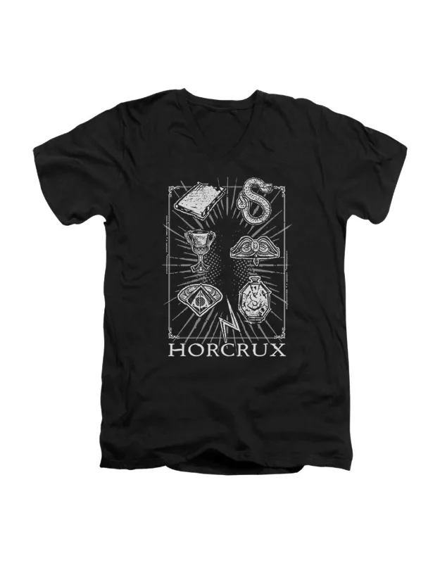 Harry Potter Horcrux Symbols Short Sleeve V Neck Premium Cotton T-shirt