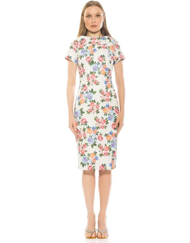 Wrene Dress With Neck Tie Detail And Short Sleeves