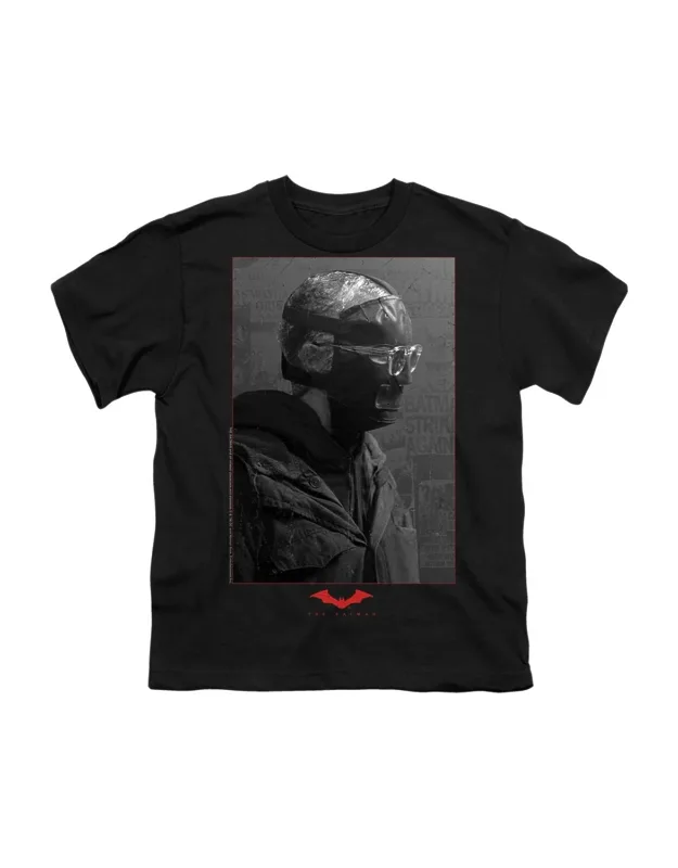 The Batman (2022) Riddler Worn Portrait Short Sleeve Tee - Stylish Everyday Wear, 100% Cotton