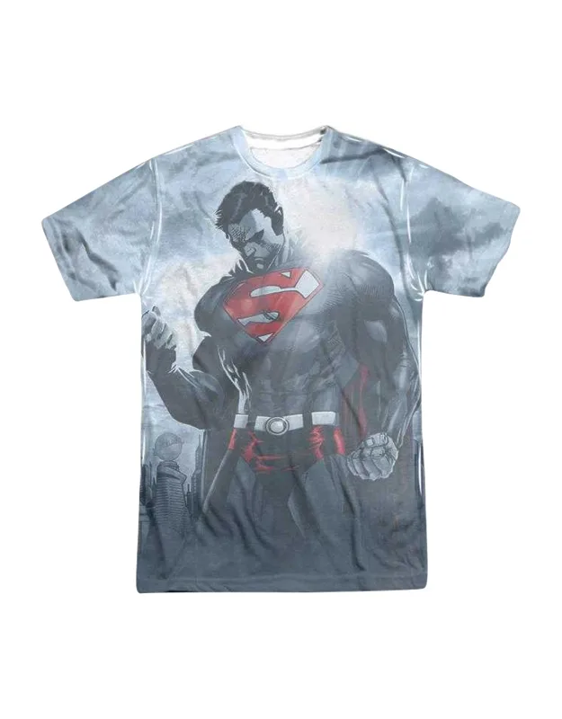 Superman Light Of The Sun (front/back Print) Short Sleeve Poly Crew Tee - Stylish For Everyday Wear