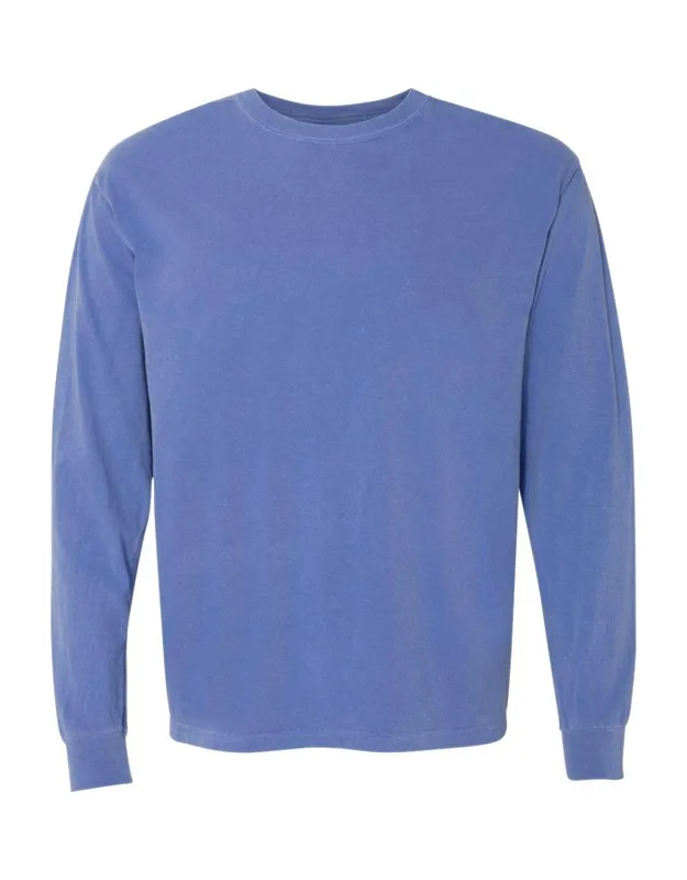 Garment-dyed Heavyweight Long Sleeve T-shirt With Relaxed Fit And Rib Cuffs