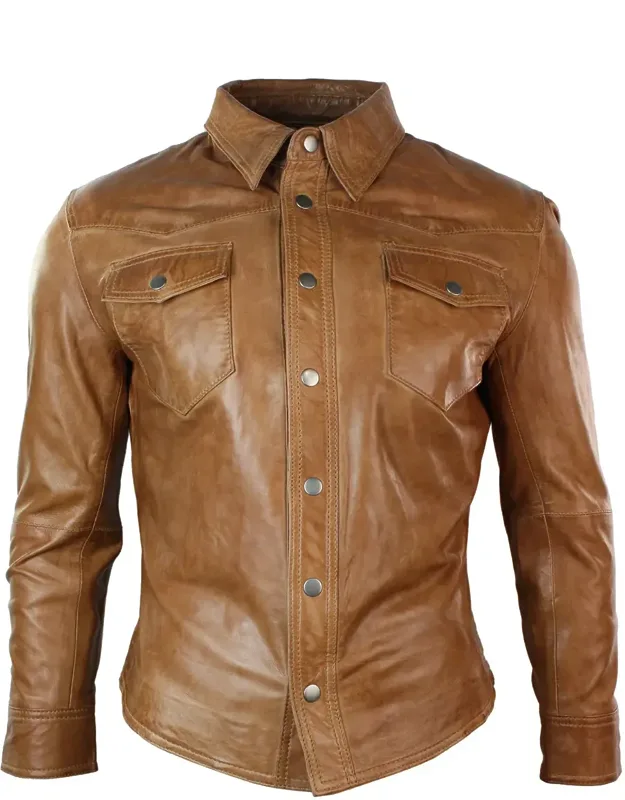 Leather Shirt Jacket