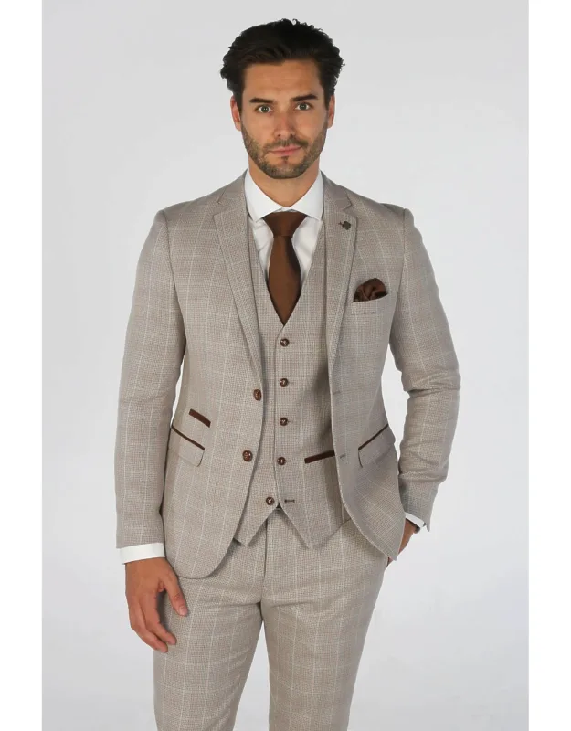 Leo 3 Piece Checked Suit With Tailored Fit Design And Premium Fabric Blend