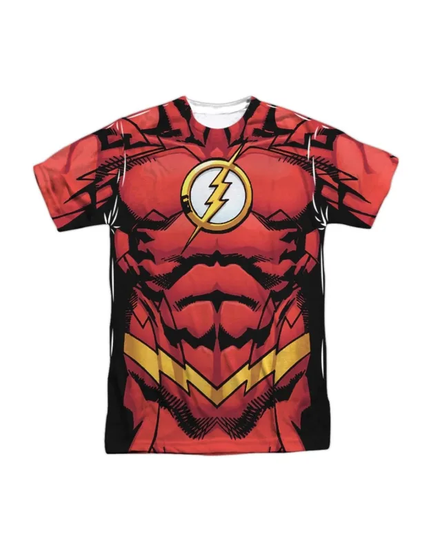 Justice League Of America Flash 52 Short Sleeve Poly Crew Tee / T-shirt, 100% Officially Licensed