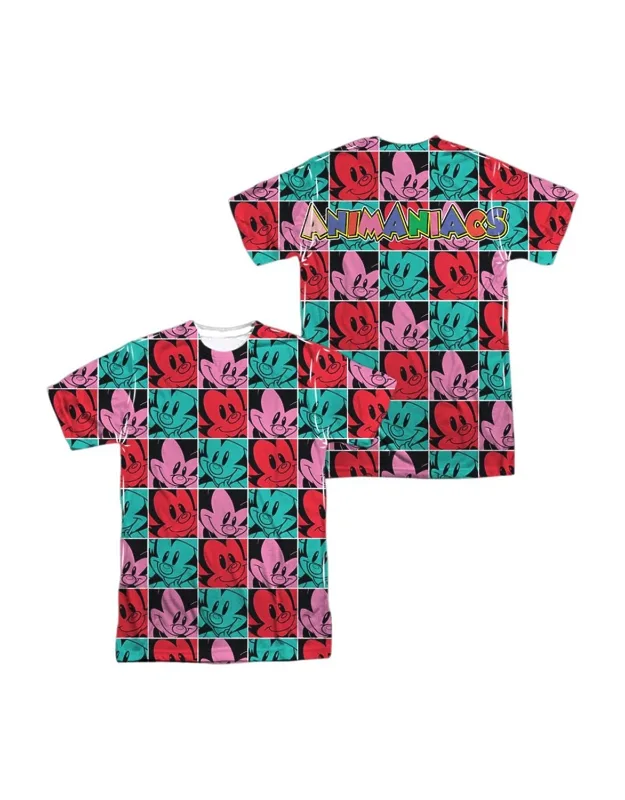 Animaniacs Squares (front/back Print) Short Sleeve Poly Crew Tee Stylish Great For Easy, Everyday Wear