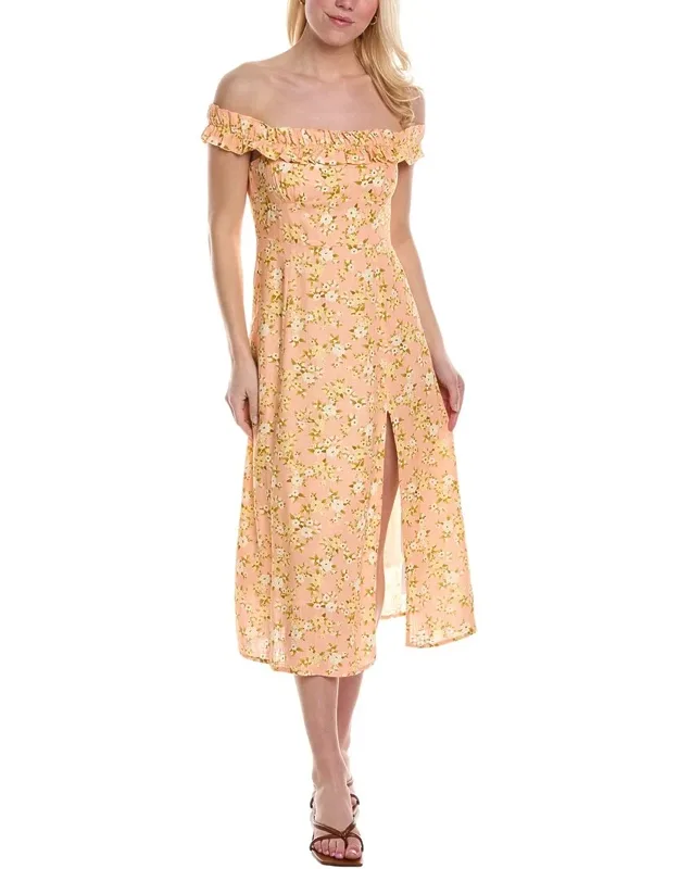 Linen-blend A-line Dress