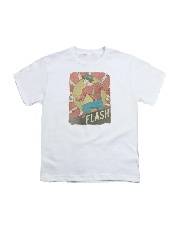 Dc Comics Flash Tattered Poster Short Sleeve Tee - Stylish For Everyday Wear, 100% Cotton