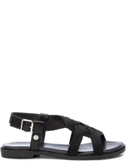 Braided Flat Sandals With Buckle Closure And Durable Non-slip Rubber Sole
