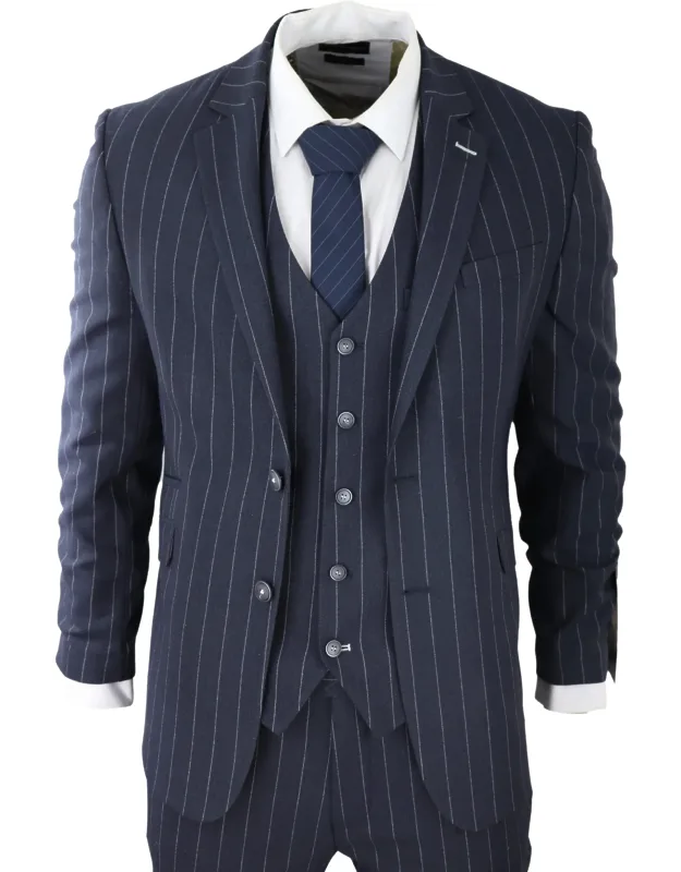 Invincible 3 Piece Suit Pinstripe
