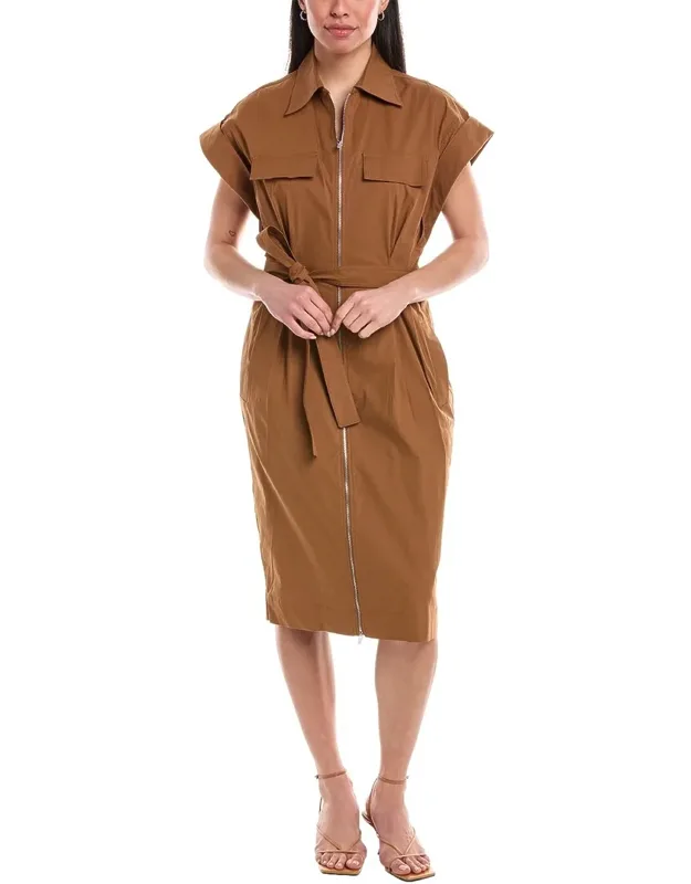 Thea Zip Front Shirtdress