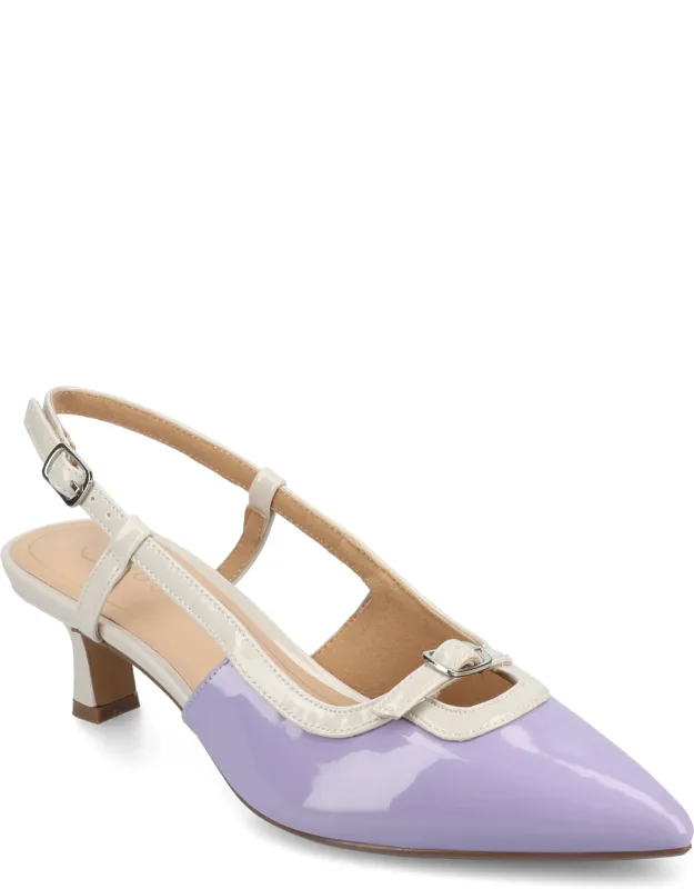 _padma Pumps With Unique Buckle Design And Cushioned Footbed_