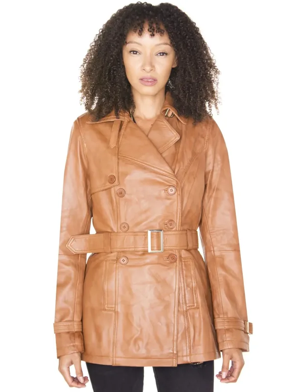Nappa Leather Trench Coat