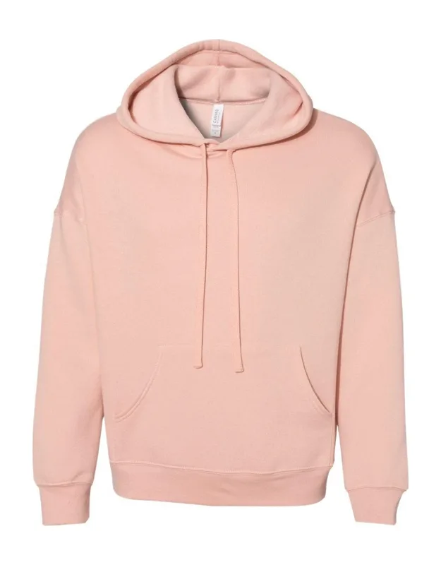 Sponge Fleece Drop Shoulder Hoodie With Pouch Pocket And Ribbed Cuffs