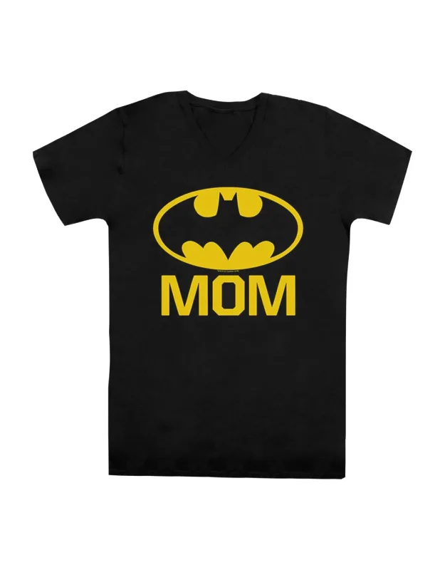 Batman Bat Mom V Neck Premium Cotton Tee