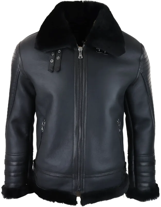 Sheepskin Zipped Pilot Jacket