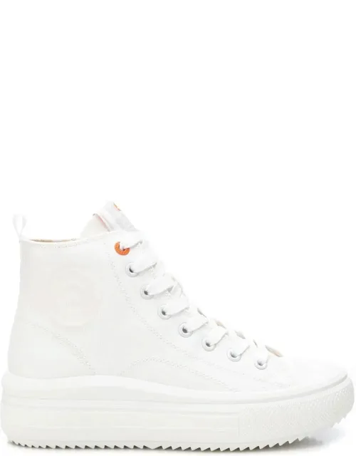 _canvas High Top Sneakers With Comfort And Lacing_