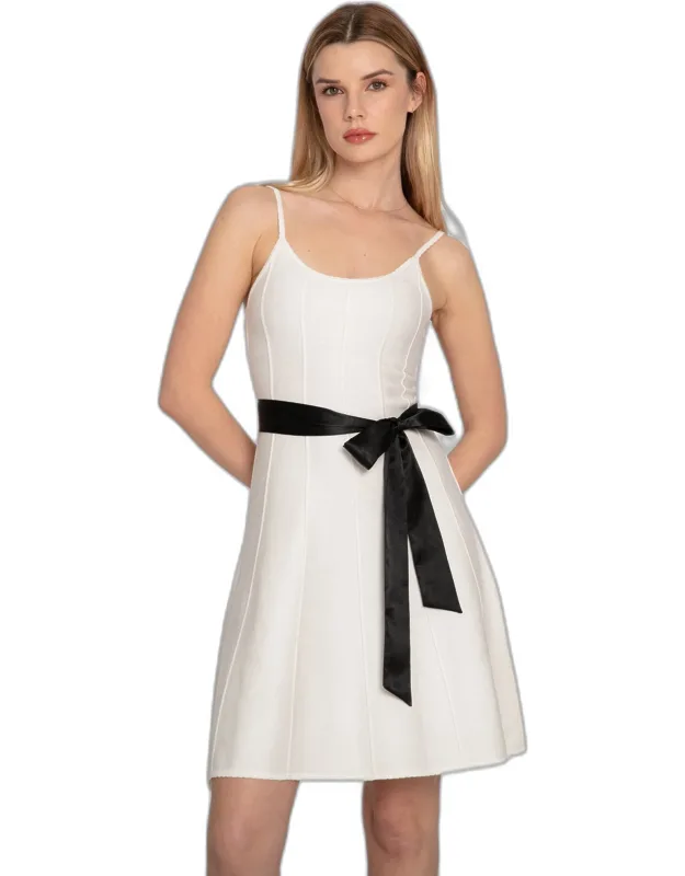Love Her Madly Knit Dress With Scallop Edges And Adjustable Straps