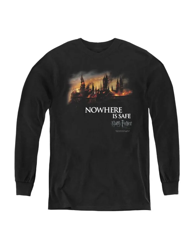 Harry Potter Burning Hogwarts Long Sleeve Tee