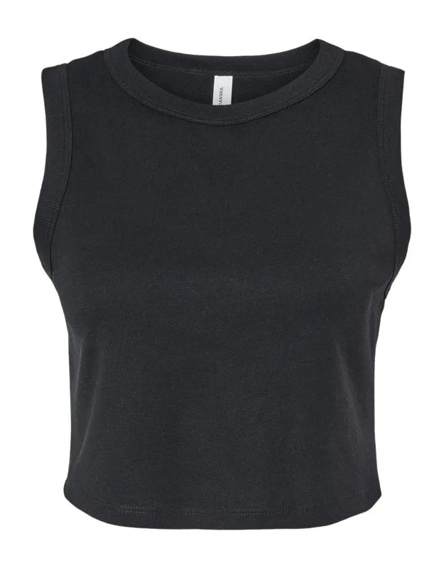 Micro Rib Muscle Crop Tank - Pre-shrunk, Fitted