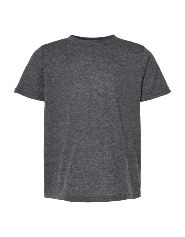 Tultex Poly-rich T-shirt With Ribbed Collar And Double Needle Stitching