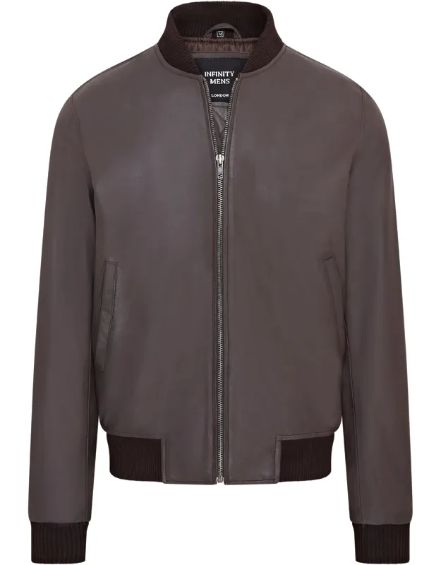 Soft Leather Ma-1 Varsity Bomber Jacket