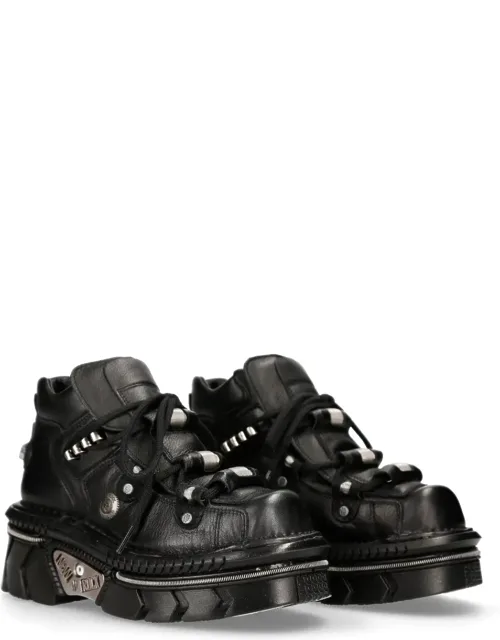 Metallic Leather Goth Boots