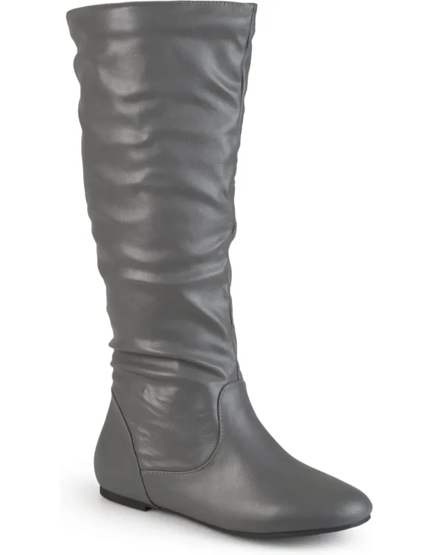 Journee Collection Extra Wide Calf Boot With Padded Footbed And Pull-on Style