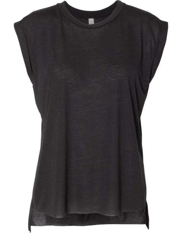 Flowy Rolled Cuffs Muscle Tee