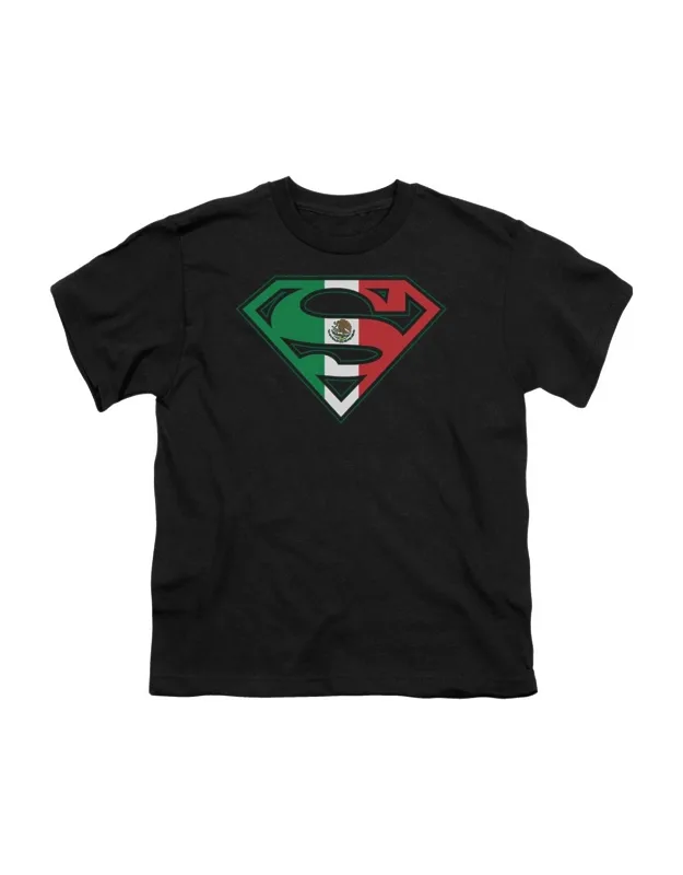 Superman Flag Shield Short Sleeve Youth Tee - Stylish Everyday Wear, 100% Cotton