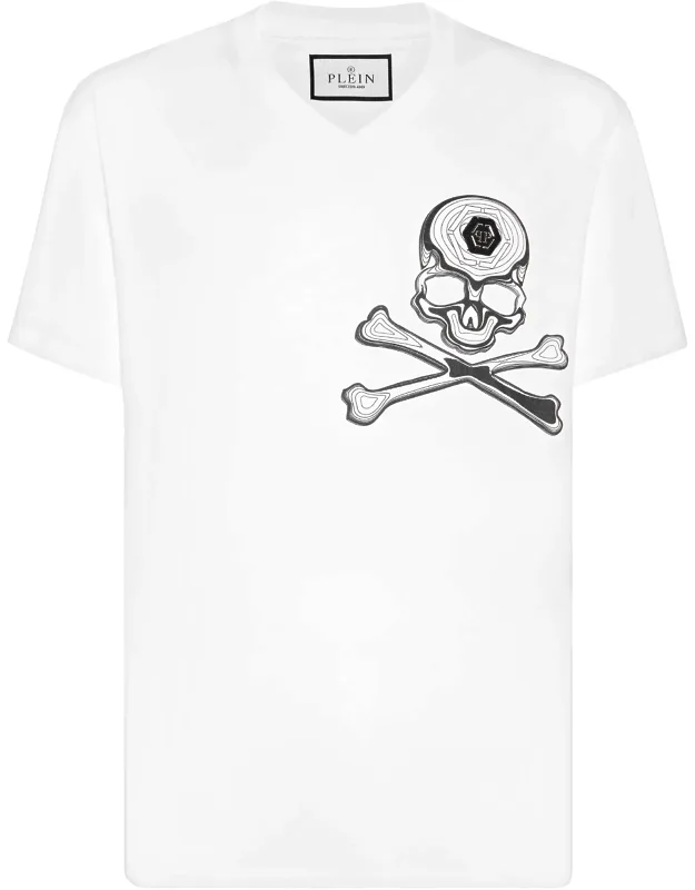 T-shirt V Neck Ss Skull & Bones