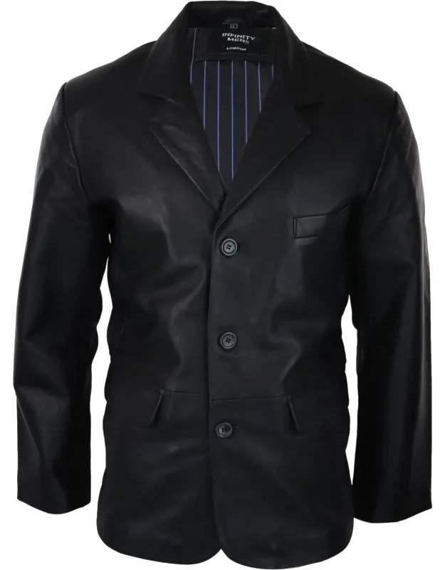 Real Leather Smart Casual Blazer