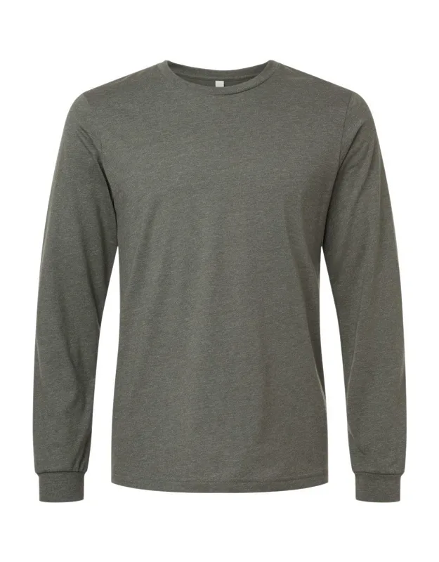 Heather Cvc Long Sleeve Tee, 4.2 Oz., 52/48 Airlume Combed And Ringspun Cotton/polyester