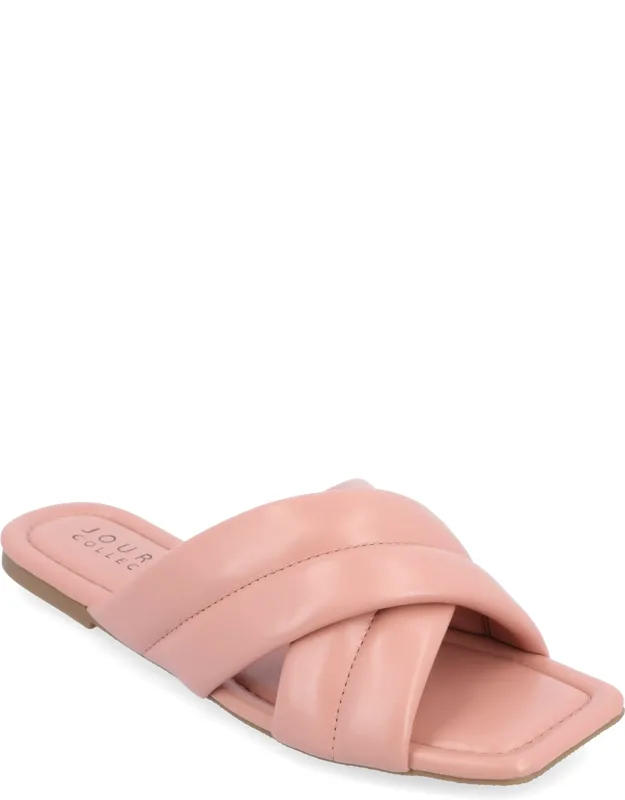 Journee Collection Tru Comfort Foam Sandals With Crisscross Puff Strap