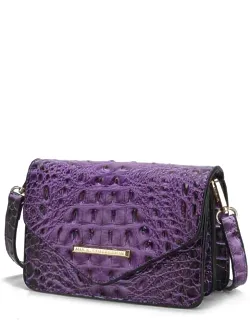 Vanta Saddle Croc-embossed Vegan Leather Shoulder Bag