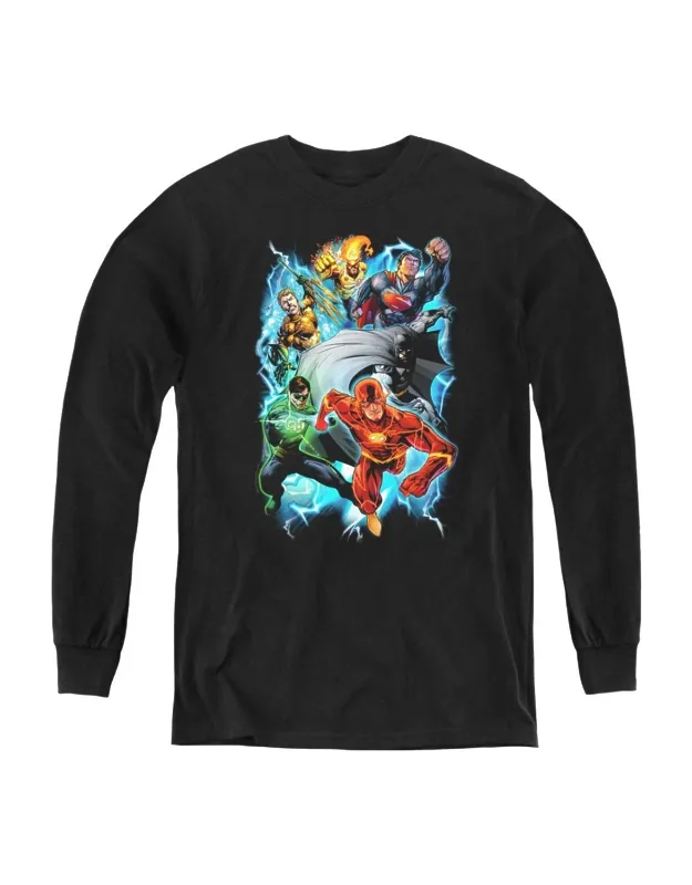 Justice League Of America Electric Team Long Sleeve Tee