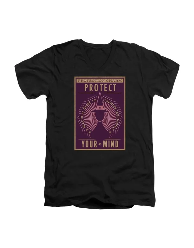 Fantastic Beasts Protect Your Mind V Neck Premium Cotton T-shirt