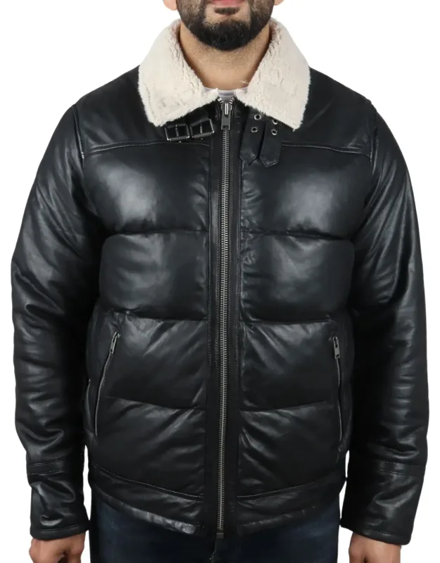 Puffer Quilted Aviator Bomber Jacket