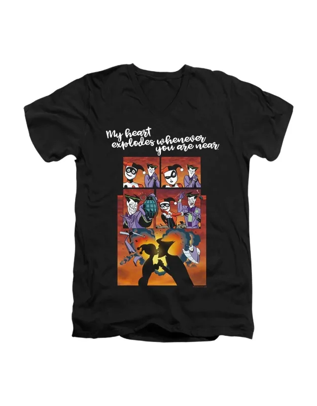 Batman Explode Short Sleeve V Neck Premium Cotton T-shirt