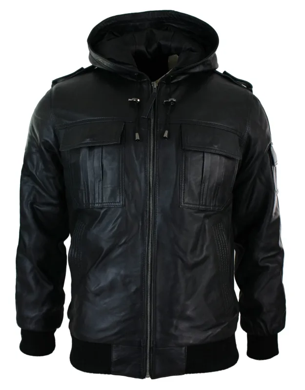 Hooded Leather Jacket