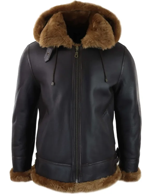 Sherling Sheepskin Hood Jacket Aviator With Genuine Supple Original Sherling Sheepskin And Lifetime Winter Warm Jacket
