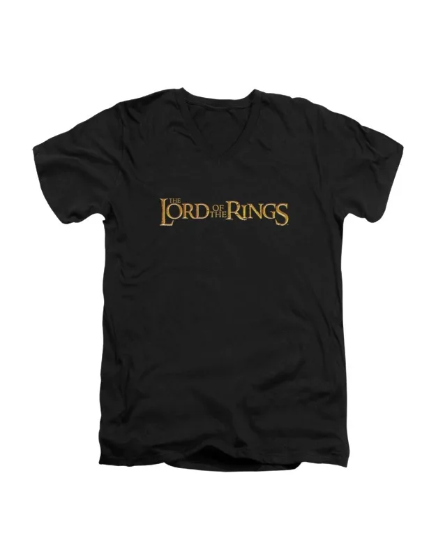 Lord Of The Rings Logo Short Sleeve V Neck Tee