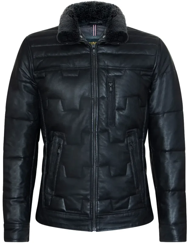 Leather Quilted Biker Jacket