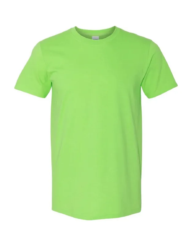 Gildan Short Sleeve Soft-style T-shirt With Preshrunk Jersey Cotton And Slimmer Eurofit