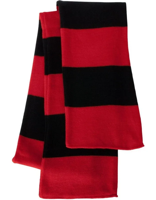 Scarf - 100% Acrylic Knit, Heather Black/ Heather Grey 80/20 Polyester/acrylic