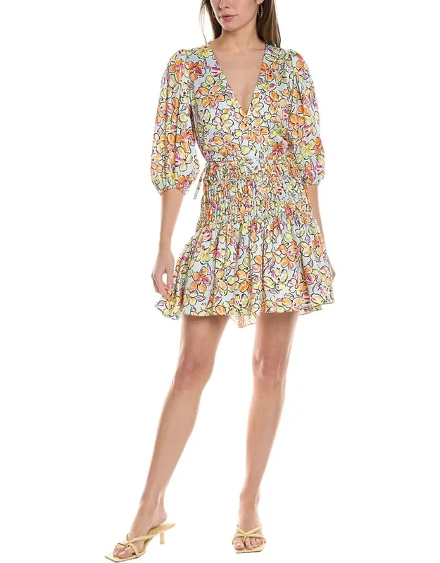 Maje Mini Dress With V-neck And Cutout Back