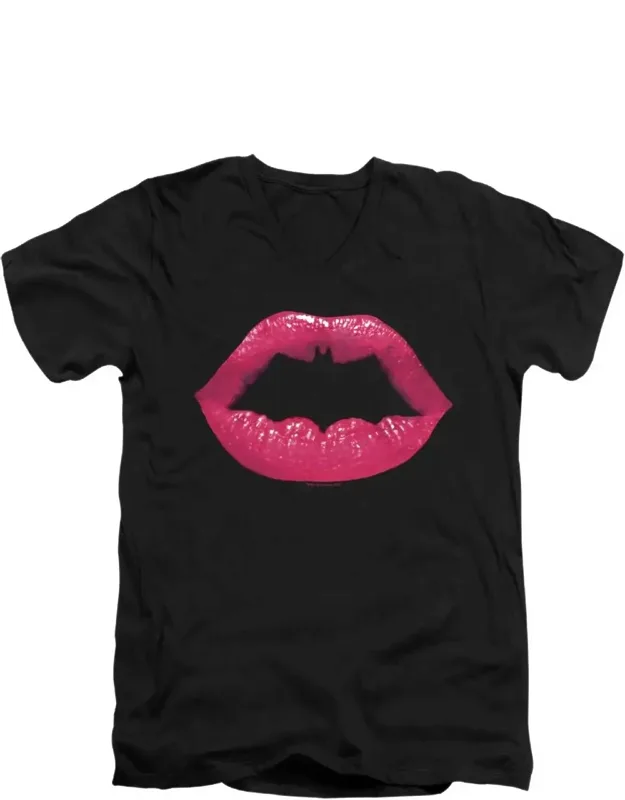 Batman Bat Kiss V Neck Premium Cotton T-shirt
