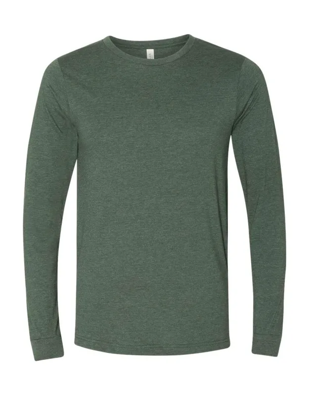 Heather Cvc Long Sleeve Tee, 4.2 Oz., 52/48 Airlume Combed And Ringspun Cotton/polyester