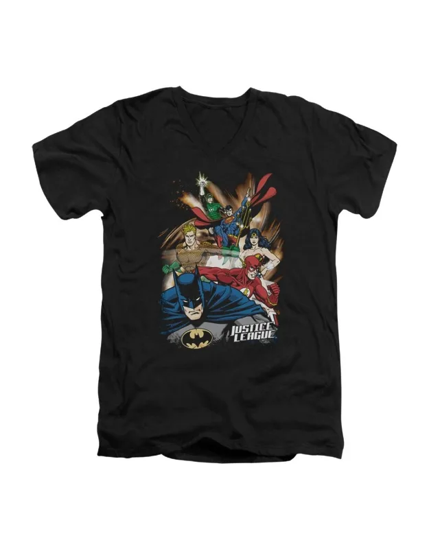 Justice League Of America Starburst V Neck T-shirt