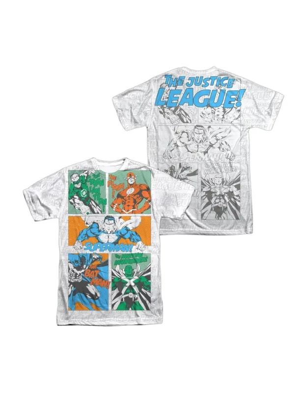 Justice League Of America Justice Panels Short Sleeve Crew Tee